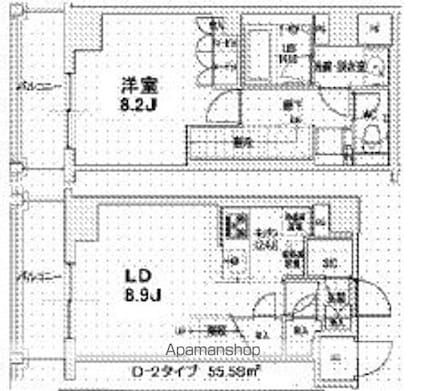 エスティメゾン王子[1LDK/55.58m2]の間取図