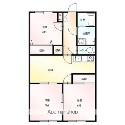 群馬県太田市岩瀬川町[3LDK/62.44m2]の間取図