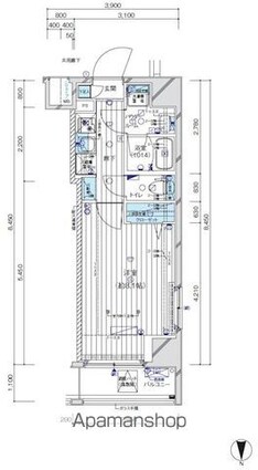 メインステージ八広[1K/25.8m2]の間取図