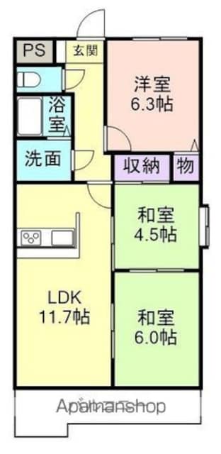 和歌山県和歌山市福島[3LDK/60.58m2]の間取図