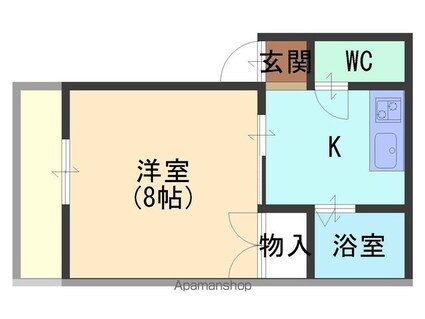 シティハウス永遠[1K/26.4m2]の間取図