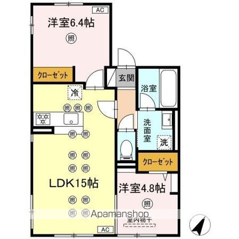 熊本市中央区 2階建 築38年の間取り写真