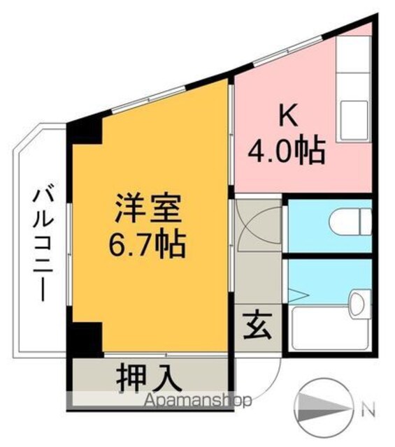 高知県高知市高須東町[1K/29.43m2]の間取図