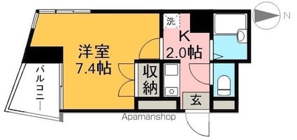 みつわビルⅡ[1K/20m2]の間取図