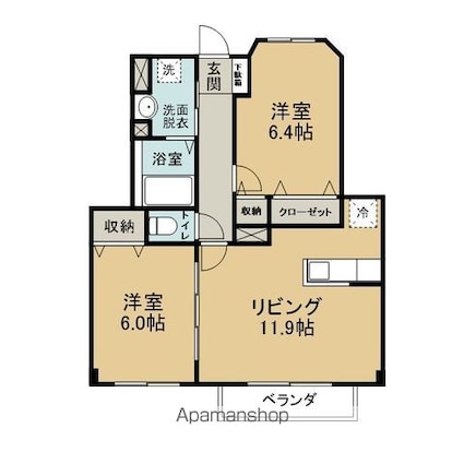メゾン花束[2LDK/56.51m2]の間取図