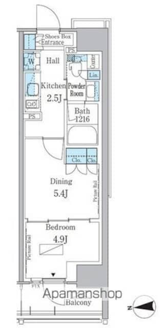 東京都新宿区百人町３丁目[1DK/31.85m2]の間取図