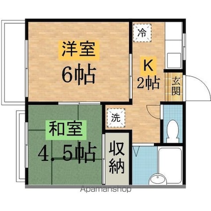 レピュートかみだ[2K/29.81m2]の間取図