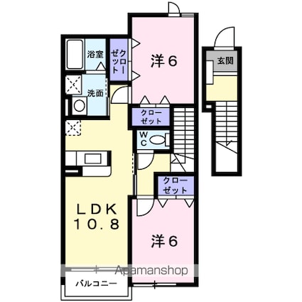 愛媛県松山市吉藤５丁目[2LDK/58.48m2]の間取図