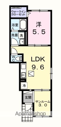 ベルデ[1LDK/40.1m2]の間取図