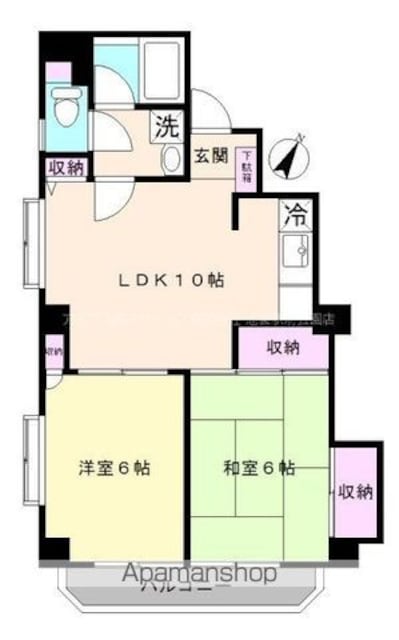 グリーンヒル文京[2LDK/49.88m2]の間取図