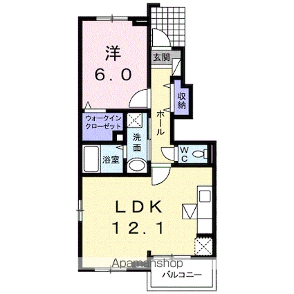 ラフィネＡ[1LDK/45.06m2]の間取図