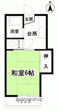 コーポ千寿Ⅰ[1K/20.24m2]の間取図