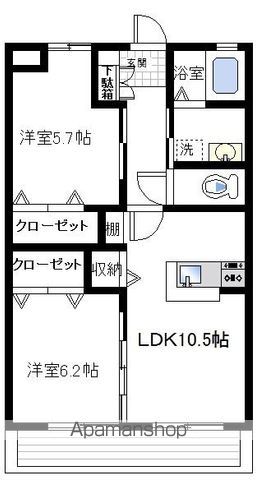 【神栖市大野原のマンションの間取り】