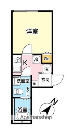 ＡＫｒｙｓｔａｌ[1K/18.82m2]の間取図