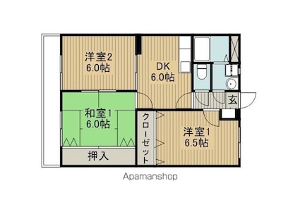 コンシェール天星[3DK/60.51m2]の間取図
