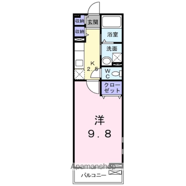カルムＣ[1K/31.7m2]の間取図