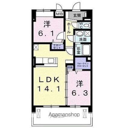 モア　ドリーム[2LDK/61.52m2]の間取図