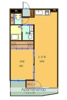 カマダビル[1LDK/46.8m2]の間取図
