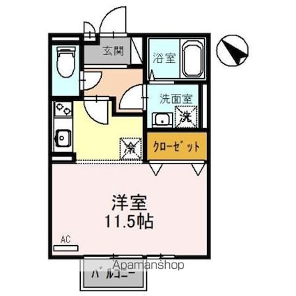 モナリエコート　Ⅰ[1R/29.44m2]の間取図