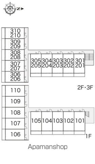 レオパレス豊南[1K/23.18m2]の配置図