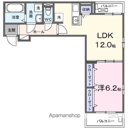 祇園３丁目アパート　　　　　　　　　　　　　　　　　　　　　[1LDK/45.8m2]の間取図