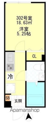 ＣＦジオーレ小岩クレスト[1K/18.63m2]の間取図