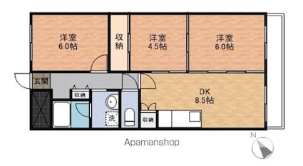 セリマンション[3DK/58.32m2]の間取図