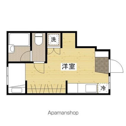 リヴィエール口田Ⅱ[1R/19.03m2]の間取図