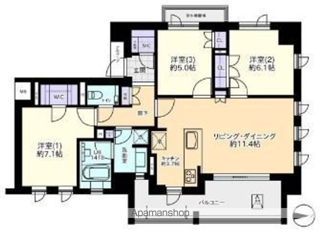 【調布市富士見町のマンションの間取り】