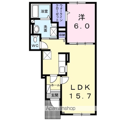北海道函館市高松町[1LDK/50.23m2]の間取図