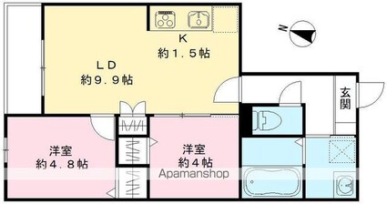 ハーモニー多摩平[2LDK/47.18m2]の間取図