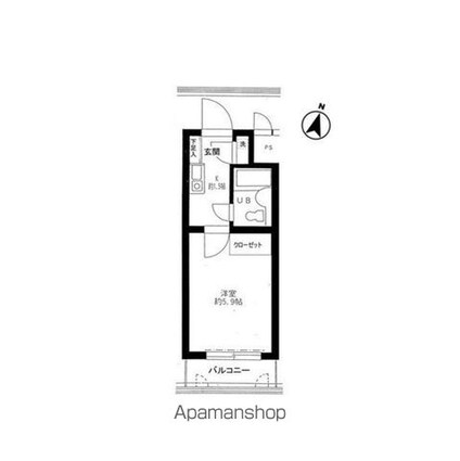 アーバン・ドヌール[1K/16.64m2]の間取図