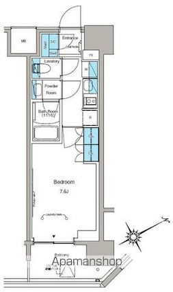 ルフォンプログレ蔵前プレミア[1K/25.7m2]の間取図