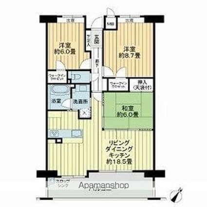 パークヒルズ己斐西町[3LDK/80.75m2]の間取図