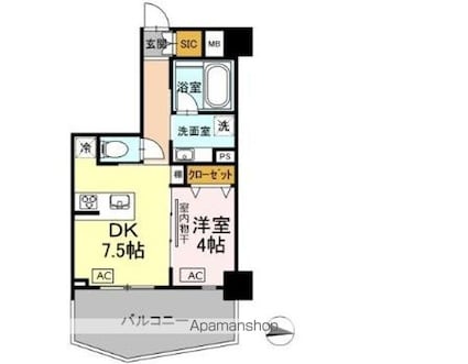 ラ・ベレッツァ　フェリオ[1DK/35.14m2]の間取図