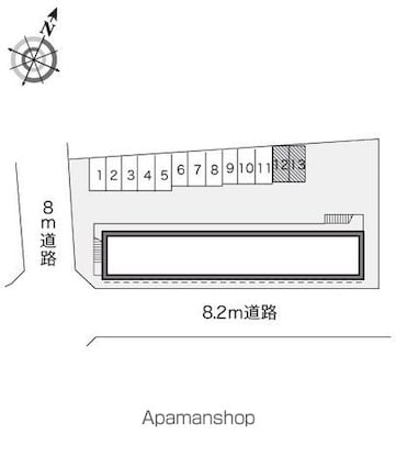 レオパレスα２４[1K/20.28m2]の配置図