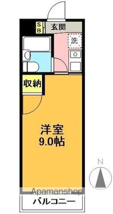 エクセル東松原[1K/26.24m2]の間取図