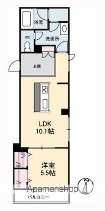 クロノス[1LDK/49.17m2]の間取図