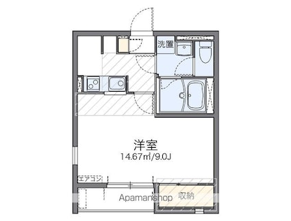 レオネクストカーサ　フローラ[1K/28.8m2]の間取図