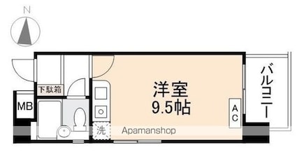ＲーＲＥＳＩＤＥＮＣＥ　ＴＡＫＡＭＡＴＳＵ[1R/24.12m2]の間取図