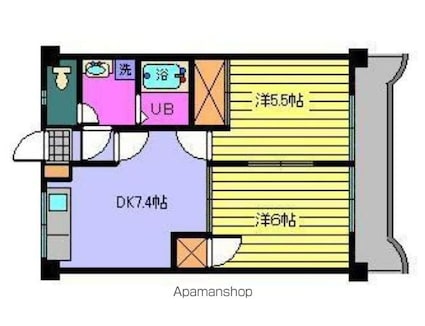 第８９杉フラット　ＹＵＵ[2DK/40.5m2]の間取図