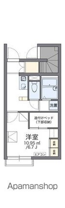 レオパレスＦＵＺＩＭＯＮ　Ａ[1K/22.18m2]の間取図