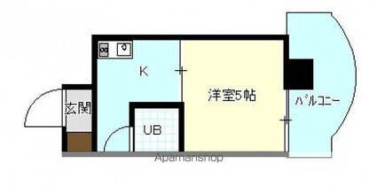 ハイネス江波[1K/13m2]の間取図