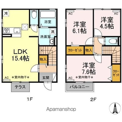 ボヌール　Ａ[3LDK/80.59m2]の間取図