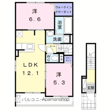 グレース曲野　Ａ[2LDK/58.99m2]の間取図