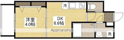 広島県広島市中区東白島町[1DK/27.91m2]の間取図