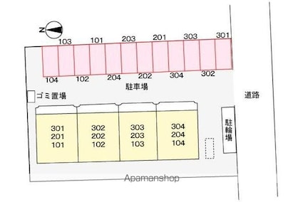 マリッチ溝渕Ⅱ[2LDK/55.84m2]の配置図
