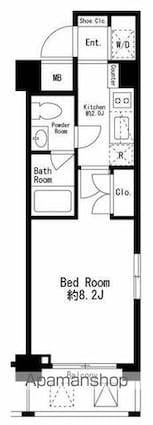 東京都世田谷区玉川台１丁目[1K/26.5m2]の間取図