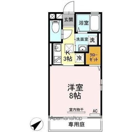 クラシコ高須[1K/26.93m2]の間取図