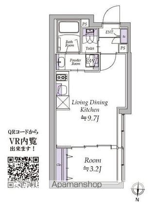 アトリオフラッツ清澄白河[1LDK/30.89m2]の間取図